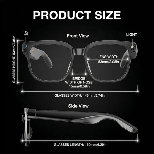 Miniatura 9 de Gafas Inteligentes AI con Cámara 4K, Grabación de Video. Bluetooth para Hombres y Mujeres - Gafas de Grabación Manos Libres con Audio, Tecnología