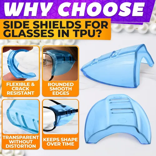 Miniatura 3 de BURIUS Protectores laterales de seguridad para lentes con clip – Se ajustan al 98% de las gafas Protecciones ligeras de laboratorio