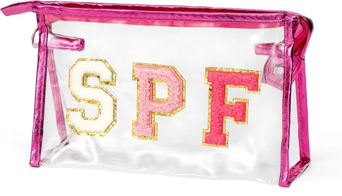 Miniatura 16 de Preppy Patch - Bolsa de cosméticos transparente para verano, bolsa de aseo universitaria, bolsa de maquillaje, bolsa de viaje, playa, para mujeres