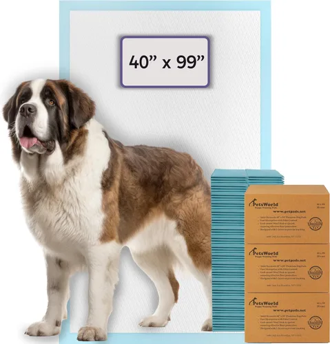 Miniatura 8 de PETSWORLD Almohadillas para orinar de perro de gran tamaño (40 x 99 pulgadas), almohadillas gigantes 4XL para entrenamiento de cachorros