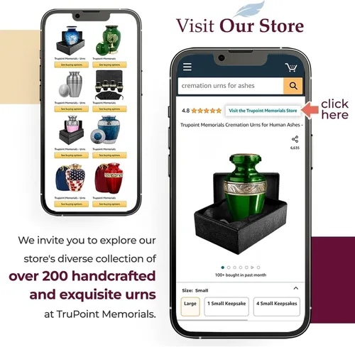 Miniatura 6 de Trupoint Memorials Urnas pequeñas de recuerdo para cenizas humanas, mini urna de cremación decorativa para hombres y mujeres adultos, pequeña Verde