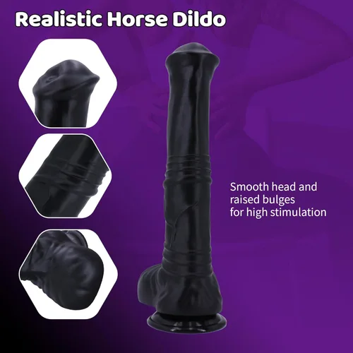 Miniatura 5 de Consolador de caballo de 12.5 pulgadas de largo, gran realista, pene monstruo, enchufe anal con ventosa, consoladores anales para punto G, juguetes