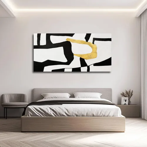 Miniatura 3 de NBAODAN Arte de pared en blanco y negro abstracto para decoración de pared, póster geométrico de lienzo grande, pintura de pared grande de 24 x 48