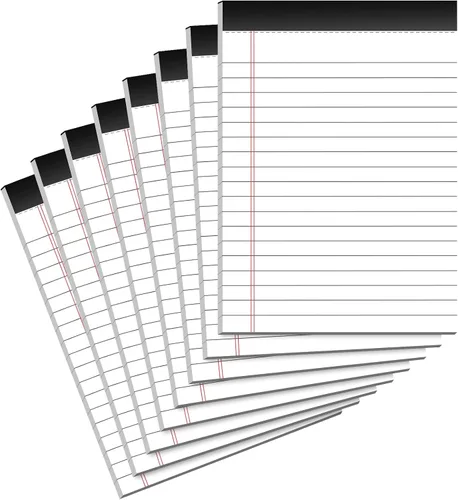 Paquete de 8 blocs de notas de 4 x 6 pulgadas, mini bloc legal blanco, bloc de notas pequeñas, bloc de notas de papel rayado universitario, blocs de