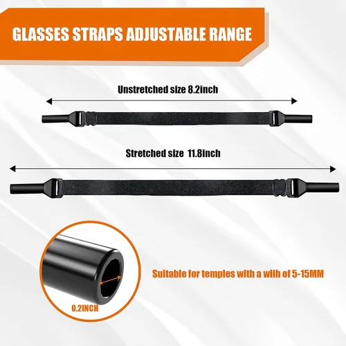Miniatura 2 de SMARTTOP Correas ajustables para gafas, paquete de 6 correas sin cola, retenedor de gafas, soporte deportivo unisex para lentes de sol (8.2 pulgadas)