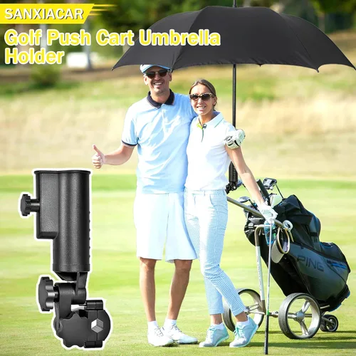 Miniatura 7 de Soporte de paraguas de carrito de golf resistente, base de aluminio ajustable de 180° para cochecito, bicicleta, silla de ruedas, bicicleta, silla