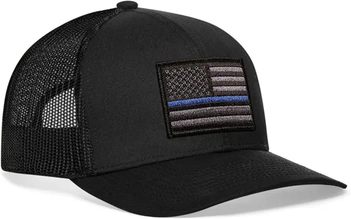HAKA Sombrero de bandera estadounidense, gorra de camionero de Estados Unidos para hombres y mujeres, gorra de béisbol ajustable, malla a presión,