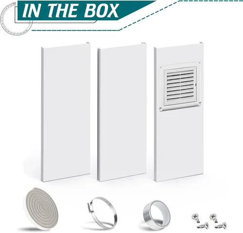 Miniatura 9 de Daisypower Kit de ventana de ventilación para secadora, kit de ventilación de ventana ajustable de 4 pulgadas con cubierta de ventilación