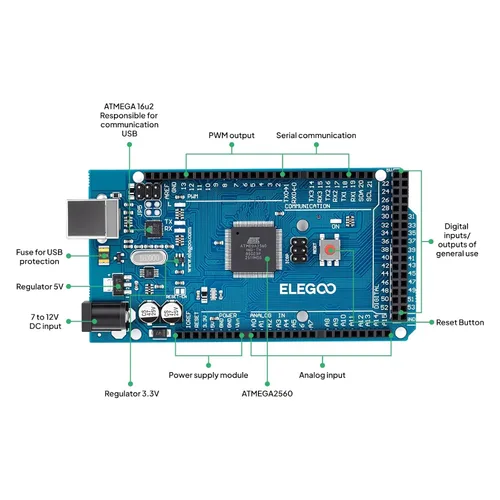 Miniatura 7 de Proyecto Mega 2560 de Elegoo. El juego de arranque más completo con TUTORIAL para Arduino Mega2560 UNO Nano Mega2560 Complete Starter Kit