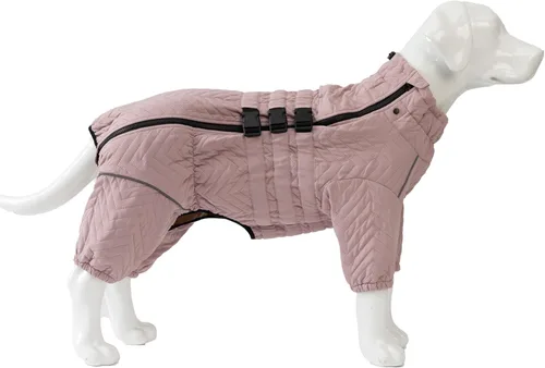 Miniatura 28 de Abrigo cálido para perros de doble capa, chaleco para perros, 4 patas cubiertas, resistente al viento, impermeable, reflectante, gris XS - L