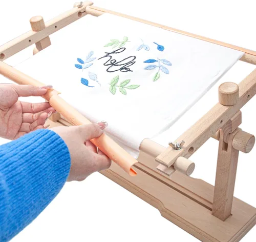 Miniatura 5 de Lampstop Soporte de aro de bordado, marco de bordado manos libres, soporte de punto de cruz giratorio para costura, costura y manualidades
