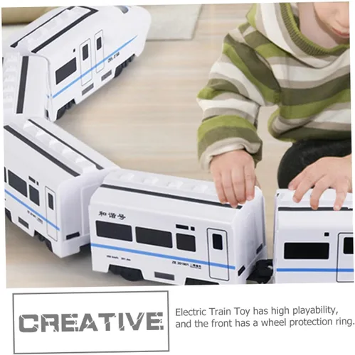Miniatura 7 de Tren eléctrico para edades Locomotora educativa de alta velocidad con pistas a presión, material plástico, diversión y vástago interactivo para niños