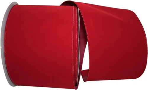 Miniatura 16 de Cinta Reliant Ribbon 92270W-957-40K Value Velvet con borde de alambre, 2-1/2 pulgadas x 50 yardas, escarlata/oro