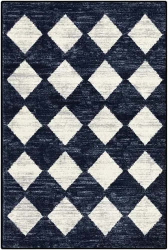 Miniatura 10 de Lahome - Tapete con diseño de entramado marroquí, a cuadros, pequeño, suave y antideslizante, moderno, resistente a las manchas, para puerta Negro