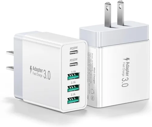 Miniatura 9 de Cargador de pared 3.0 de carga rápida, bloque de cargador USB de 4 puertos, adaptador de corriente iSeekerKit Multi USB, enchufe de caja de carga