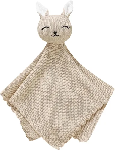 Miniatura 13 de LAWKUL Manta de seguridad suave para recién nacidos, niños y niñas, de punto para acurrucarse, cómoda, color camel, 16 x 16 pulgadas