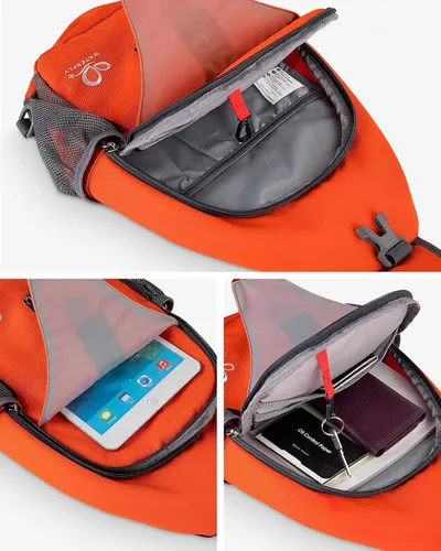 Miniatura 129 de WATERFLY Bolsa pequeña de senderismo: mochila cruzada para el pecho, mochila para hombres y mujeres con correa de hombro agradable a la piel