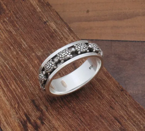 Miniatura 16 de Boho Spinner Ring, Mothers Day Gift, Silver 925 Women Ring, Sterling Silver 925 Ring, Fidget Spinner Ring,Women Silver Anxiety Ring