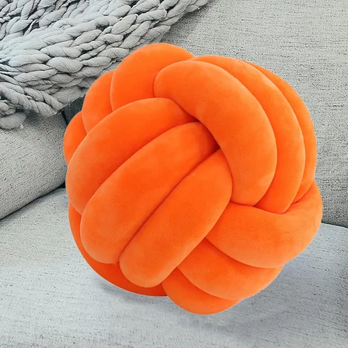 Miniatura 8 de Almohada de nudo, almohada redonda de nudo suave, almohada decorativa hecha a mano, cojín de nudo para automóvil, cama, sofá, sillón, sillón, Verde
