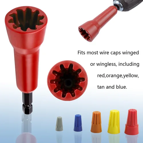 Miniatura 2 de Hilandero de torsión de alambre,Enchufe de conector de alambre giratorio,Herramienta de torsión de alambre con portabrocas de 1/4 "(rojo)