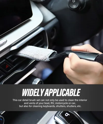 Miniatura 4 de Universal 2 en 1 plumero para limpieza de coche, herramienta de cepillo de coche, cepillo de doble cabeza, cepillo de detalles interiores de auto