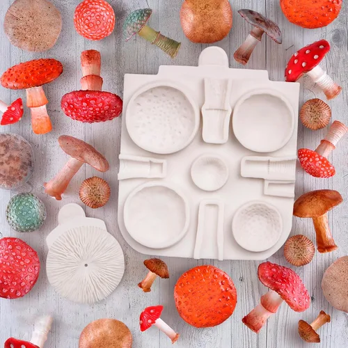 Miniatura 6 de Molde de hongos para chocolate, hongos ginkgo biloba, moldes de silicona para hongos Porcini Veiner Fondant, molde para hornear para decoración