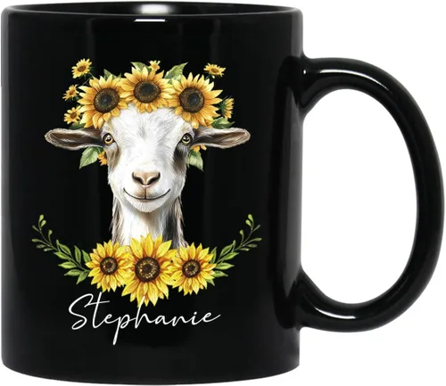 Miniatura 13 de Taza de café con nombre personalizado, regalo para amigo, compañero de trabajo, cumpleaños, taza de cerámica negra personalizada para amantes