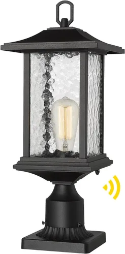 Miniatura 10 de Beionxii Outdoor Solar Post Lights, Dusk to Dawn Solar Lamp Post Light,Solar Powered Outdoor Lamp Post Light with Pier Mount Base,Black