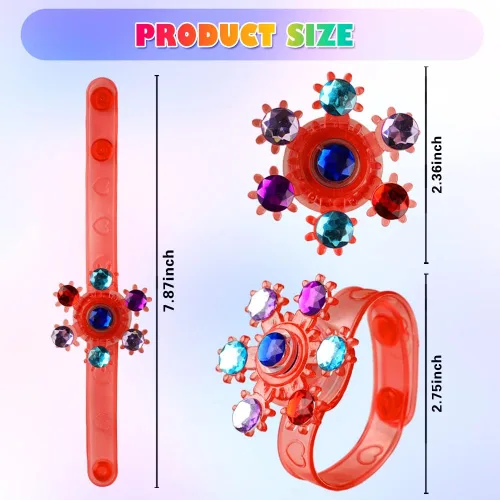 Miniatura 6 de Paquete de 32 pulseras Fidget Spinner con luz LED, que brillan en la oscuridad, recuerdos de fiesta para niños de 4 a 8 a 12 años, juguetes de caja
