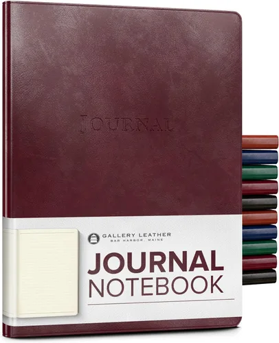 Miniatura 22 de Diario de cuero Gallery Leather - Elaborado en Maine, EE. UU. - Elegante cuaderno de escritura de cuero con 192 páginas rayadas - Un espacio