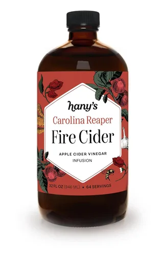 Miniatura 11 de Hany's Harvest Carolina Reaper Fire Cider – Botella de vidrio de 16 fl oz Todo natural, lote pequeño, hecho a mano, sin OMG, sin gluten