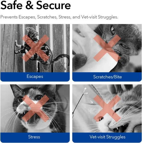 Miniatura 2 de Bolsa de aseo para mascotas para perros y gatos pequeños – Restricción de 13-18 libras para recortar uñas, cuidado de garras, arañazos y exámenes