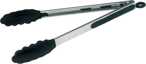 Winco pinza de uso general con punta de caucho y clip de bloqueo, Acero inoxidable