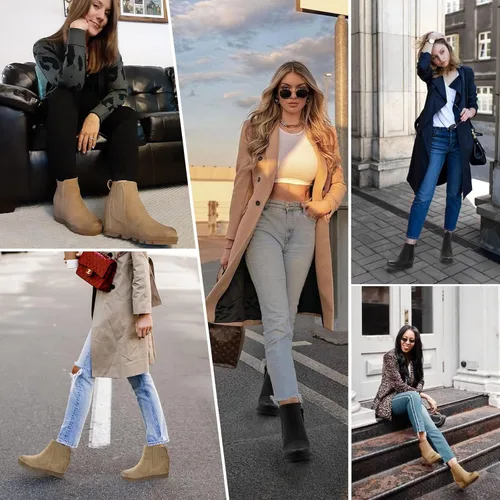 Miniatura 7 de Athlefit Botas de cuña cómodas para mujer