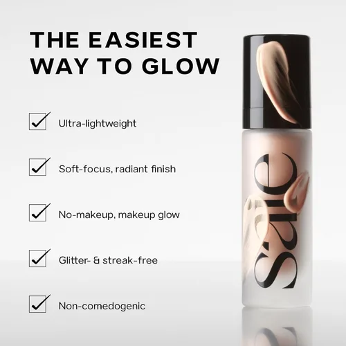 Miniatura 3 de Saie Mini Glowy Super Gel - Base de maquillaje hidratante y suero iluminador enriquecido con vitamina C y aceite de escualano, maquillaje líquido