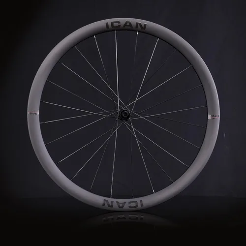 Miniatura 2 de ICAN AERO40II-41.62 oz/AERO50II-44.27 oz Disco Carbono Bicicleta de Carretera Juego de Ruedas 700C Freno de Disco 0.906 in Ancho Interior Clincher