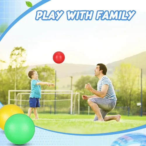 Miniatura 4 de Jerify Paquete de 20 bolas de dodgeballs grandes de 10 pulgadas, bolas coloridas para juegos infantiles, bolas inflables de rebote, bolas de juego
