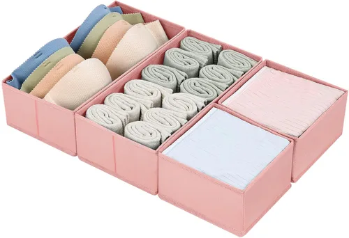 Miniatura 24 de DIMJ Organizadores de Cajones para Ropa, Juego de 4 Contenedores Organizadores para Cómoda, Organizadores de Armario de Tela y Almacenamiento