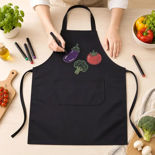 Miniatura 7 de Syhood Paquete de 18 delantales con babero a granel unisex liso ajustable con bolsillo para chef cocinero, manualidades, cocina, pintura (negro)