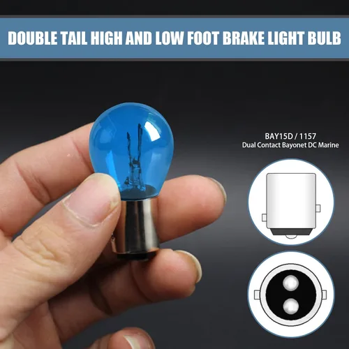 Miniatura 4 de 10 piezas Bombillas para coche 1157 P21/5W S25 BAY15D, bombilla de luz de freno doble cola alta y baja, luz de señal de giro, bombilla de vida más