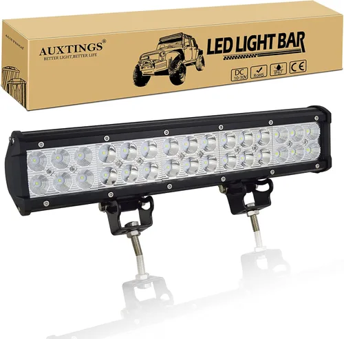 Miniatura 15 de AUXTINGS Barra de luz LED de trabajo de 12 pulgadas de 72 W con foco de inundación para todoterreno, para jeep, todoterreno, furgoneta, caravana