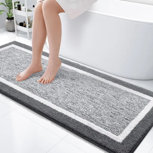 Miniatura 48 de OLANLY Alfombras de baño 24x16, tapete de baño de microfibra extra suave y absorbente, antideslizante, lavable a máquina, alfombra de baño esponjosa