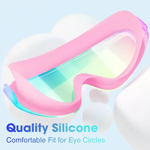 Miniatura 3 de MAMBAOUT Gafas de natación para niños de 6 a 12 años, paquete de 2 gafas sin marco para natación, antivaho, impermeables, para niños y niñas