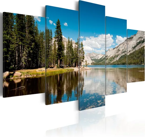 Miniatura 29 de artgeist Lienzo acústico para pared, diseño de montañas de la naturaleza, 80 x 40 pulgadas, 5 piezas con impresión de sonido de espuma acústica
