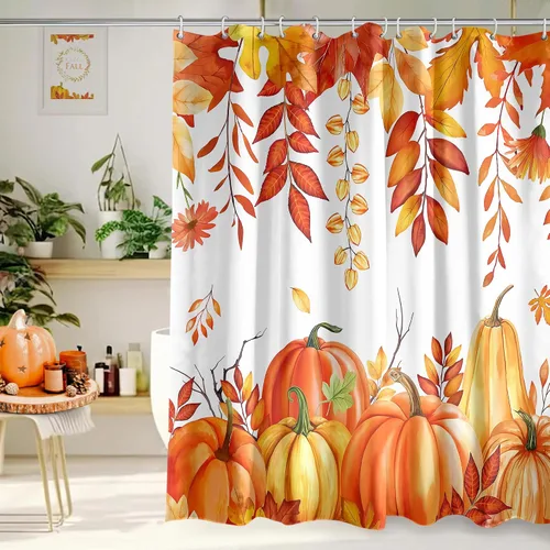 Miniatura 21 de Cortina de Ducha Feliz Navidad 72x72 Pulgadas Cortinas de Ducha de Reno Navideño para Baño con Ganchos Decoración Navideña de Baño Hogar Vacaciones