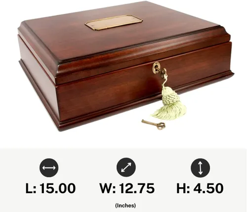 Miniatura 7 de Caja de madera estilo antiguo para tesoros y recuerdos con cierre en latón