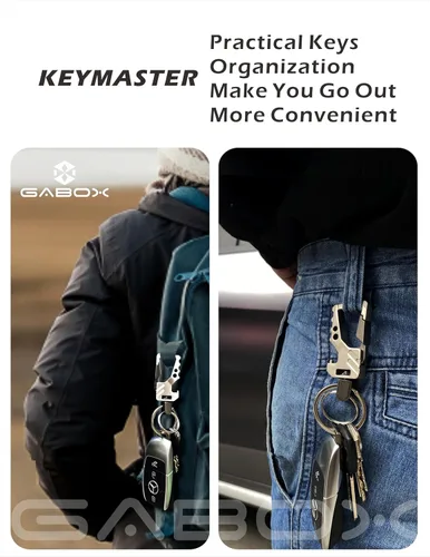Miniatura 5 de GABOX Llavero EDC Anillo Abrebotellas Auto Portar Clave Táctico Mosquetón Llavero Clip Llaveros Porte-Clés