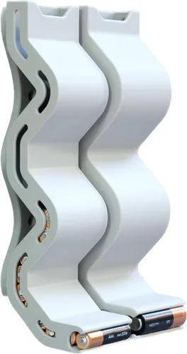 Miniatura 6 de Combo de conducto de batería AA y AAA, organizador y dispensador de baterías montado en la pared, diseño FIFO sin atascos, capacidad para 18