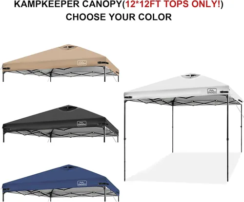 Miniatura 26 de KAMPKEEPER Cubierta de Repuesto Superior para Carpa Toldo Emergente con Ventilación de Aire y Correa Elástica Ajustable, Poliéster Resistente a Azul