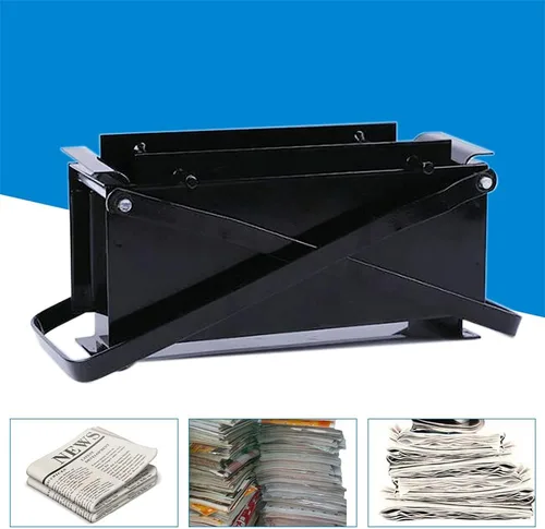 Miniatura 5 de Fabricante de briquetas de periódico, fabricante de troncos de papel de prensa, prensa de aglutinación de periódicos, prensa manual de ladrillos
